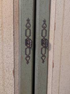 lot 13 image: Shabby Chic Green and Cream Armoire