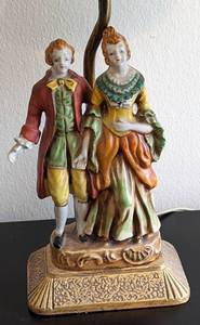lot 119 image: Pair of Vintage Porcelain Figurine Table Lamps