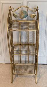 lot 120 image: Small Decorative Collapsible Gold Shelf