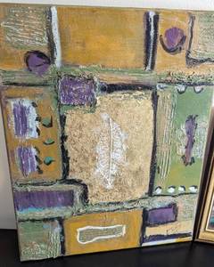 lot 140 image: Pair of Small Abstract Canvas Paintings by B. Spoke