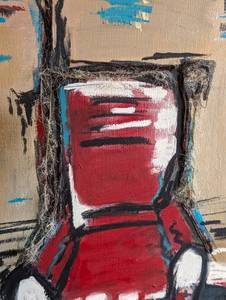 lot 154 image: Pair of Abstract Chair and Phone Paintings by B. Spoke