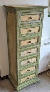 lot 14A image: Shabby Chic Green Painted Wood Lingerie Dresser