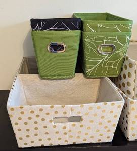 lot 167 image: Assorted Decorative Cloth Storage Baskets
