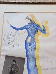 lot 190 image: Framed Fashion Designer Sketch