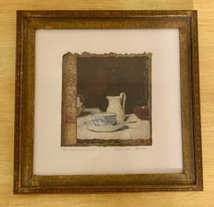 lot 233 image: Two Petite Vintage Framed Art Pieces, Signed by Artist