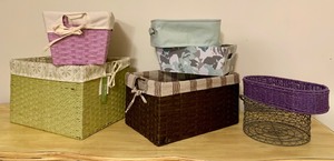lot 234 image: Great Grouping of Colorful Storage Baskets