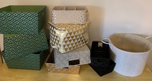 lot 141A image: Fun Colorful and Decorative Storage Totes