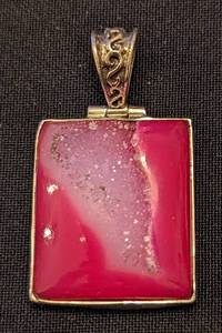 lot 214 image: Pair of Sterling and Stone Pendants