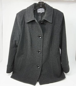 lot 4 image: Womens Bromley 34 Length Dark Gray Wool Button Lined Dress Coat Size Large...