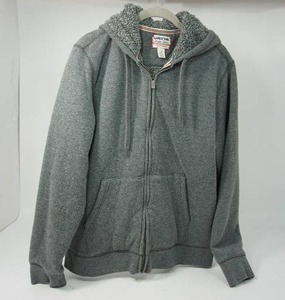 lot 12 image: Lands End Mens 38-40 Grey Plush SERIOUS SWEATS Guaranteed.Period. Hooded Zipper Jacket Coat...