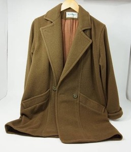 lot 27 image: Vintage Womens L. L. Bean Long Wool Camel Brown Lined Dress Coat
