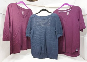 lot 42 image: Three Womens  L. L. Bean Size Small Regular 34 and Short-Sleeve Casual Tops