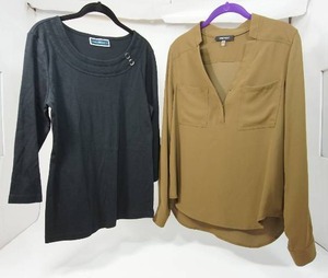 lot 44 image: Two Womens Nine West, Karen Scott Long-Sleeve Dress Tops