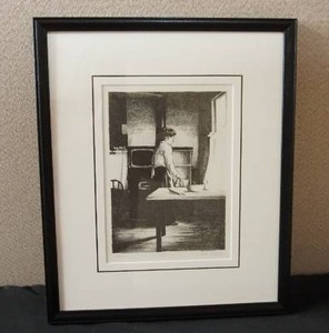 lot 64 image: Vintage Signed Artwork Portrait Lithography By Artist Kurt Seaberg Anna Portrait of My Grandmother