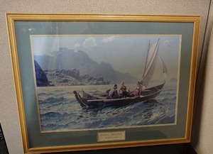 lot 67 image: Signed Artwork Sailing off the Norwegian Coast By Artist Hans Dahl(1849-1937) Beautiful Journey -Off Bergen, Norway