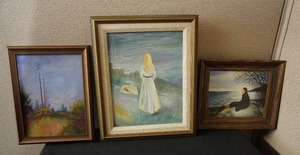 lot 73 image: Vintage Signed Artwork By Local St. Cloud Artist Evelyn V. Knudson 1919-1979 and Kasey Westra Oil