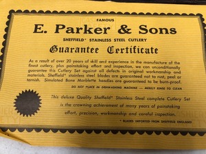 lot 115 image: NOS Vintage Parker & Sons Cutlery Set