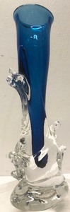 lot 136 image: Very Nice Blue Liquid Art Glass Vase
