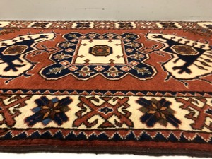 lot 160 image: Old Vintage Hand Knotted Bokhara Rug #1