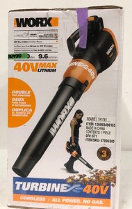 lot 178 image: New in Box WORX Turbine 40V Cordless Leaf Blower