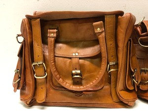 lot 218 image: Matching Pair of Unused Genuine Leather Saddle Bags or Satchels