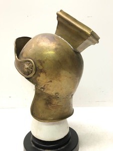lot 240 image: Interesting Antique Brass Roman Style Helmet