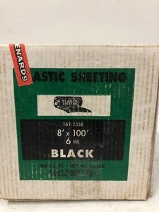 lot 271 image: Unopened Box of Black Plastic Sheeting - 100