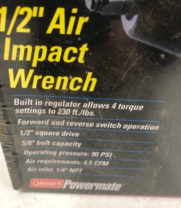 lot 280 image: Brand New POWERMATE 12 Air Impact Wrench