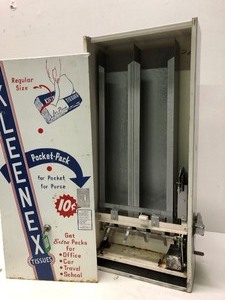 lot 289 image: Vintage KLEENEX Coin-Op Vending Machine wKey