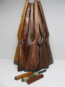 lot 17 image: Excellent Group of Solid Wood etc Rifle Gun Stocks & Hand Grips