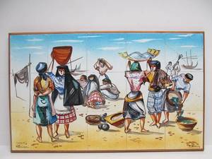 lot 28 image: Mid Century 1950s-60s Portuguese Art Pottery Framed Artwork