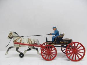 lot 37 image: Vintage Style Cast iron Horse Pulled Wagon - Chief