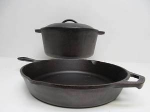 lot 38 image: LODGE Cast Iron Skillet & Dutch Oven