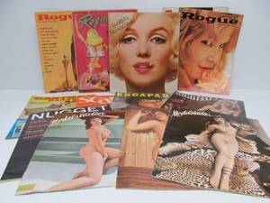 lot 56 image: Lot of Vintage 1950s era Mens Risque Magazines & Marilyn Monroe Book