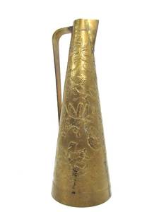 lot 66 image: Excellent Mid Century 1950s era Signed Brass on Copper Brutalist Style Pitcher