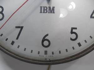 lot 330 image: Mid Century Working Metal IBM Industrial School Clock 13 USA