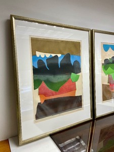 lot 347 image: Pair of Framed Signed Small Edition Textured Lithograph by Bertrand Dorny