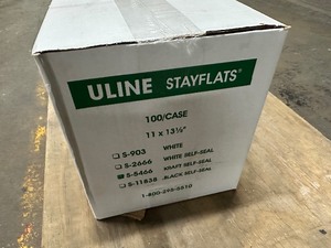 lot 51 image: New Uline Stayflats S-5466 Kraft Self Seal Envelopes 11 x 13 12 - 1 Case  Qty 100