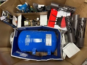 lot 45 image: Wholesale Pallet - 20 Gal Well Tank, Jet Pump, Outdoor String Lights, Grill, Yard Tools, batteries  More - Customer Returns - Untested