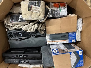 lot 44 image: Wholesale Pallet - Sealy Queen Size Air matresses w built in air pumps, Instacrates, Blackout Curtains  more - Customer Returns - Untested