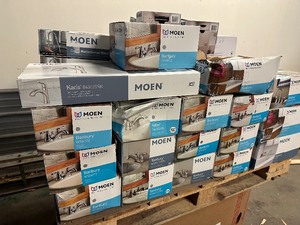 lot 24 image: Wholesale Pallet - Moen & Kohler - Plumbing 31 Kitchen & Bath Faucets & 12 Shower Heads - Customer Returns - Untested