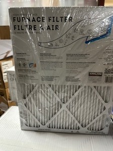 lot 70 image: 4 Pack Kirkland 16x20 2200 High Filtration Furnace Filters - New open Box