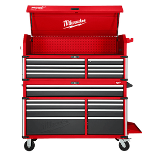 lot 1 image: New Milwaukee High Capacity 56 in.ch 18 Drawer Tool Chest and Cabinet Combo Milwaukee Part # 48-22-8556 No Reserve