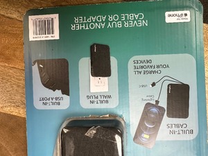 lot 87 image: MyCharge PowerHub Ultra 10000mAh15W Output Power Bank with Integrated Charging Cables - Black - Open Box Like New