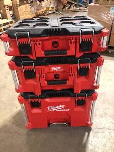 lot 1 image: Milwaukee PACKOUT 22 in. Modular Tool Box Storage System Customer Returns See Pictures