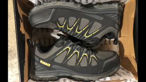 lot 20 image: DEWALT Mens Angle II PT Size 10(W) BlackYellow Nylon Mesh Soft Toe ProLite Work Shoe    Customer Returns See Pictures