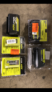 lot 40 image: Lot of Assorted Ryobi Batteries Various Sizes and Conditions Customer Returns See Pictures