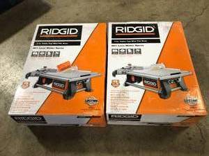 lot 15 image: Lot of 2 RIDGID 6.5-Amp 7 in. Blade Corded Table Top Wet Tile Saw  Customer Returns See Pictures