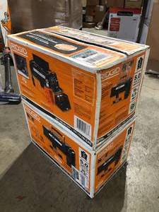 lot 43 image: Lot of 2 RIDGID 3 Gallon 5.0 Peak HP NXT WetDry Shop Vacuum with Filter, Expandable Locking Hose and Accessories  Customer Returns See Pictures