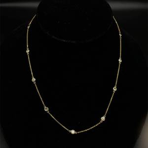 Diamonds By the Yard Station Style Delicate Chain Layering Necklace in 14k Yellow Gold $4,500 Retail VIDEO